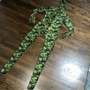 Morphsuits camo stretch full body costume XL *hole in both hands